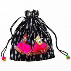 Juhi Malhotra-Black Ikat Puppet Potli