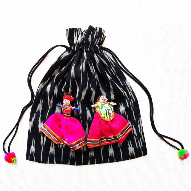 Juhi Malhotra-Black Ikat Puppet Potli
