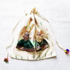 Juhi Malhotra-White Ikat Puppet Potli