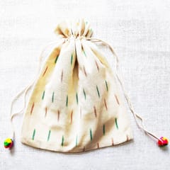 Juhi Malhotra-White Ikat Puppet Potli
