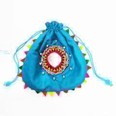 Juhi Malhotra-Turquoise Mirror Potli