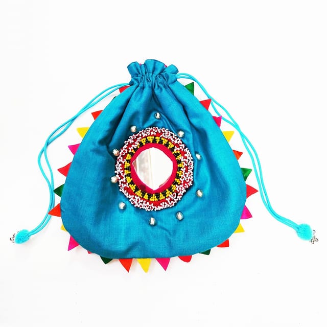 Juhi Malhotra-Turquoise Mirror Potli
