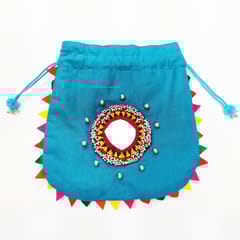 Juhi Malhotra-Turquoise Mirror Potli