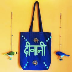 Juhi Malhotra-Deewani In Blue Tote Bag