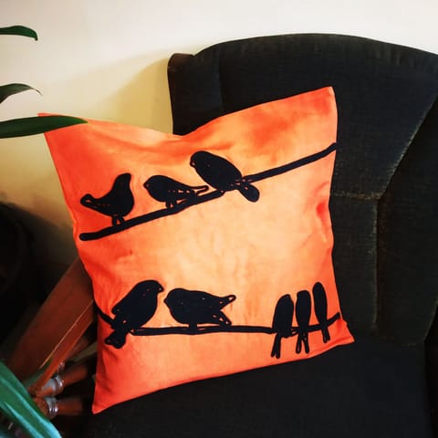 Juhi Malhotra-Birds On A Wire Cushion Cover