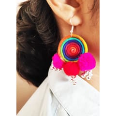 Juhi Malhotra-Multicolor Pompom Earrings