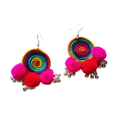 Juhi Malhotra-Multicolor Pompom Earrings