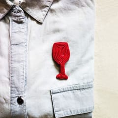 Juhi Malhotra-Red Wine Glass Brooch