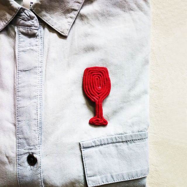 Juhi Malhotra-Red Wine Glass Brooch