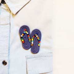 Juhi Malhotra-Blue Flip Flop Brooch