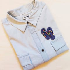 Juhi Malhotra-Blue Flip Flop Brooch