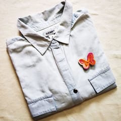 Juhi Malhotra-Orange Shaded Butterfly Brooch