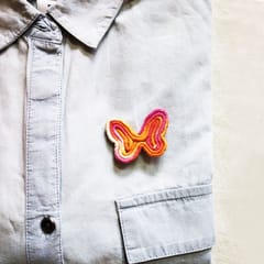 Juhi Malhotra-Orange Shaded Butterfly Brooch