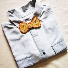 Juhi Malhotra-Shaded Yellow Bow Brooch