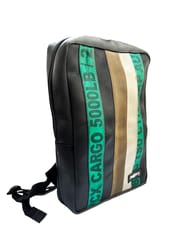 Jaggery Bags-Heryana Frontpack in Green Ex-Cargo Belts and Rescued Car Seat Belts [15" Laptop Bag]