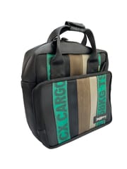 Jaggery Bags-Heryana Mini Co-founder's Satchel in Green Ex-Cargo Belts & Rescued Car Seat Belts [10" Cafe Bag]