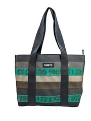 Jaggery Bags-Heryana Surplus Tote in Green Ex-Cargo & Rescued Car Seat Belts