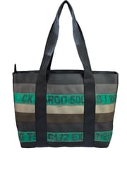 Jaggery Bags-Heryana Surplus Tote in Green Ex-Cargo & Rescued Car Seat Belts