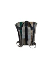 Jaggery Bags-Heryana Fausto Backpack in Green Ex-Cargo Belts and Rescued Car Seat Belts [15"laptop bag]