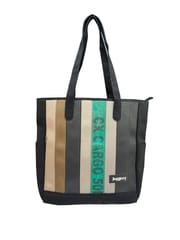 Jaggery Bags-Heryana Marlini Tote in Green Ex-Cargo Belts & Rescued Car Seat Belts