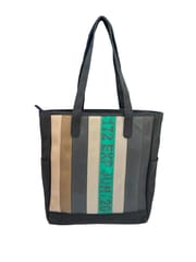 Jaggery Bags-Heryana Marlini Tote in Green Ex-Cargo Belts & Rescued Car Seat Belts