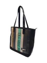 Jaggery Bags-Heryana Marlini Tote in Green Ex-Cargo Belts & Rescued Car Seat Belts