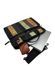 Jaggery Bags - Museum of Fade Agent of Change Slim 13" Laptop Bag in Ex-Cargo Belts & Rescued Car Seat Belts