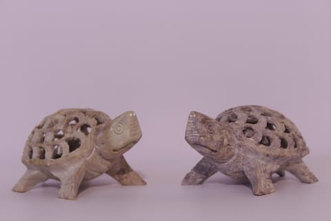 Project Virasat - Gaurahari Stonework Turtle with Inner Cut Baby Turtle
