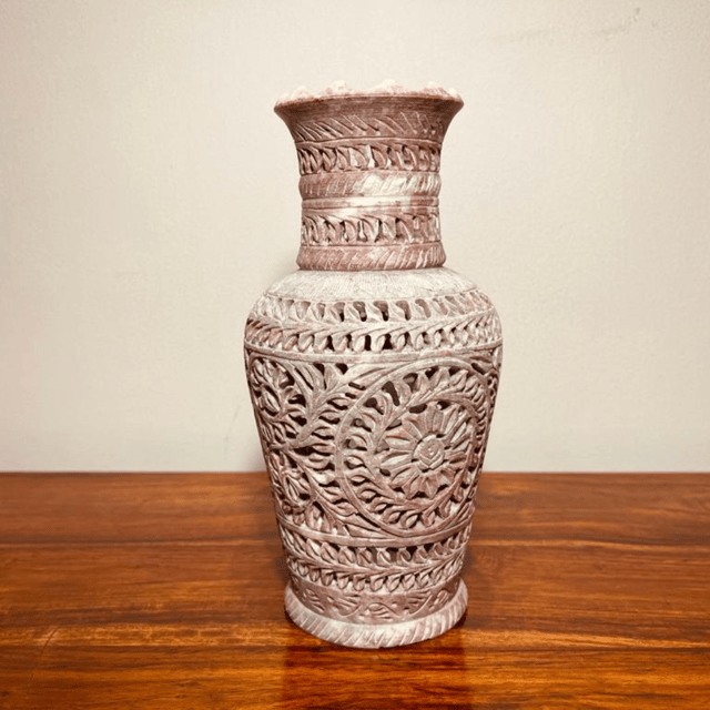 Project Virasat - Soapstone Flower Vase 12"