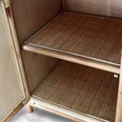 MaNaIYa-Coastal Cane 3-Door Buffet Unit Chest of Drawers