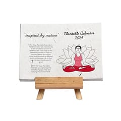 bioQ YOGA PLANTABLE CALENDAR (A5 SIZE) -EASEL STAND - 12 MONTHLY JSON PLANNER - PLANT YOUR FUTURE - EASEL STAND INCLUDED