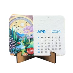 bioQ  SCRIBBLE Planable Notepad & Calendar Combo - Eco-Friendly Paper Pen & Pencil, 2‚ Coco Pot & Peat, Recycled Folding Box