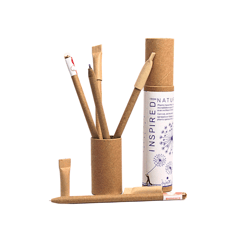 bioQ  SCRIBBLE Planable Notepad & Calendar Combo - Eco-Friendly Paper Pen & Pencil, 2‚ Coco Pot & Peat, Recycled Folding Box