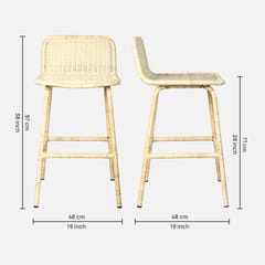 Coastal Comfort Rattan Barstool