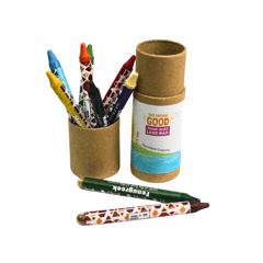 bioQ Plantable Stationery Gift Box | Eco-Friendly Gift Set for Kids | 1 Notepad + 5 Pencils + 5 Eco Pens + 9 Crayons in a Box