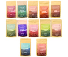 Dolshyne - Assorted Pine Wood Gift Box of 12 Herbal & Exotic Teas