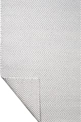 IMPERIAL KNOTS GREY IVORY CHEVRON HAND WOVEN DHURRIE 5X8 Feet