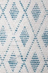IMPERIAL KNOTS IVORY AND BLUE KILIM HAND WOVEN DHURRIE 4X6 Feet