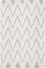 IMPERIAL KNOTS IVORY AND BLACK CHEVRON KILIM HAND WOVEN DHURRIE 4X6 Feet