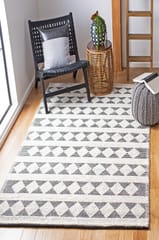 IMPERIAL KNOTS IVORY AND BLACK KILIM HAND WOVEN DHURRIE 4X6 FEET