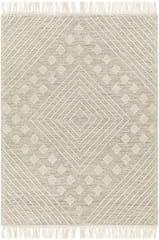 IMPERIAL KNOTS IVORY AND BLACK KILIM HAND WOVEN DHURRIE 4X6 FEET