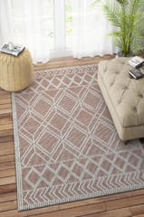 IMPERIAL KNOTS IVORY AND RUST KILIM HAND WOVEN DHURRIE 4X6 FEET