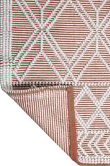 IMPERIAL KNOTS IVORY AND RUST KILIM HAND WOVEN DHURRIE 4X6 FEET