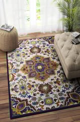 IMPERIAL KNOTS MULTICOLOR SUZANI HAND TUFTED CARPET 5X8 FEET