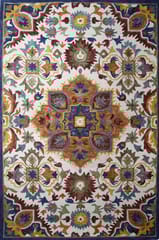 IMPERIAL KNOTS MULTICOLOR SUZANI HAND TUFTED CARPET 5X8 FEET