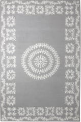 IMPERIAL KNOTS GREY AND WHITE FLORAL HAND TUFTED CARPET 5X8 FEET