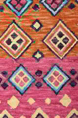 IMPERIAL KNOTS PINK AND ORANGE SUZANI HAND TUFTED CARPET 5X8 FEET