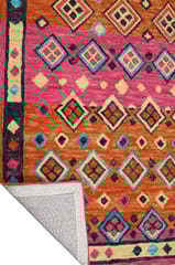 IMPERIAL KNOTS PINK AND ORANGE SUZANI HAND TUFTED CARPET 5X8 FEET