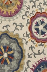 IMPERIAL KNOTS MULTICOLOR SUZANI HAND TUFTED CARPET 5X8 FEET