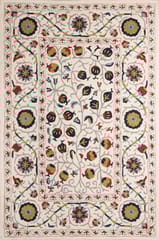 IMPERIAL KNOTS IVORY SUZANI HAND TUFTED CARPET 5X8 FEET